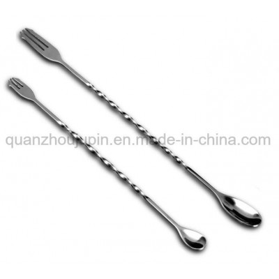 OEM Stainless Steel Bar Honey Cocktail Stirring Rod Fork Spoon Stirrer